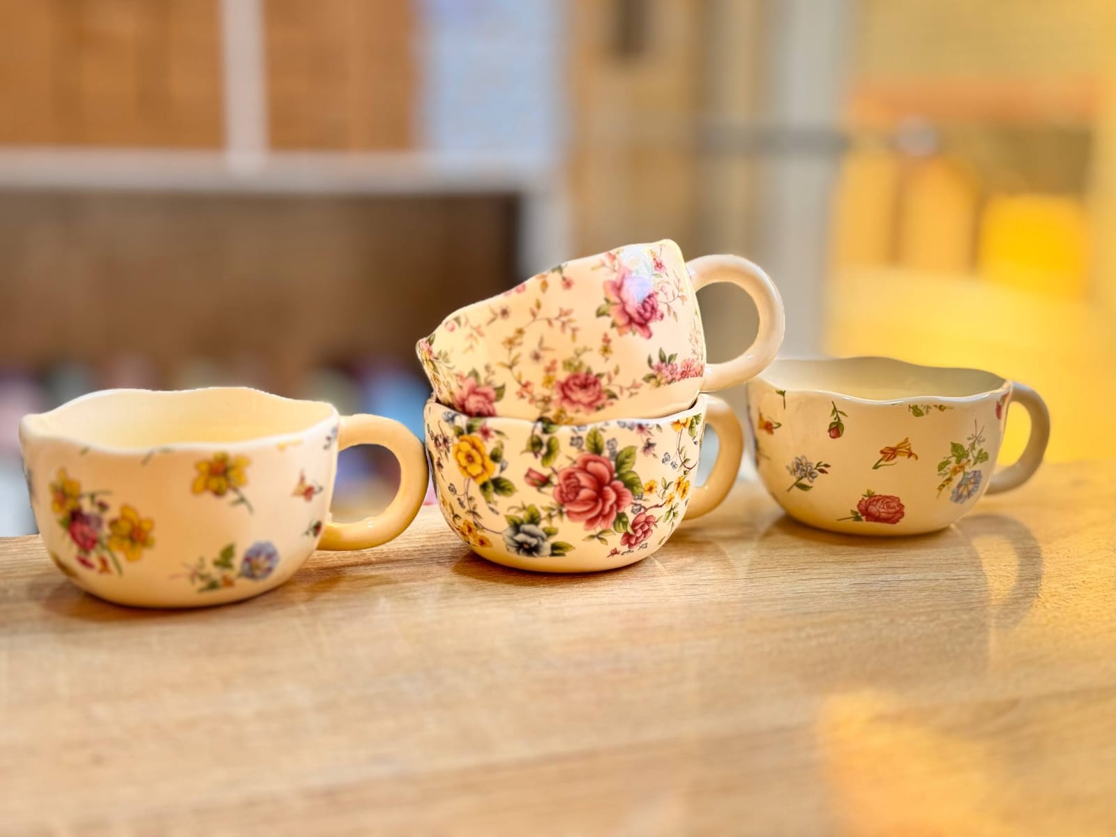 Floral Teacup Mugs Set