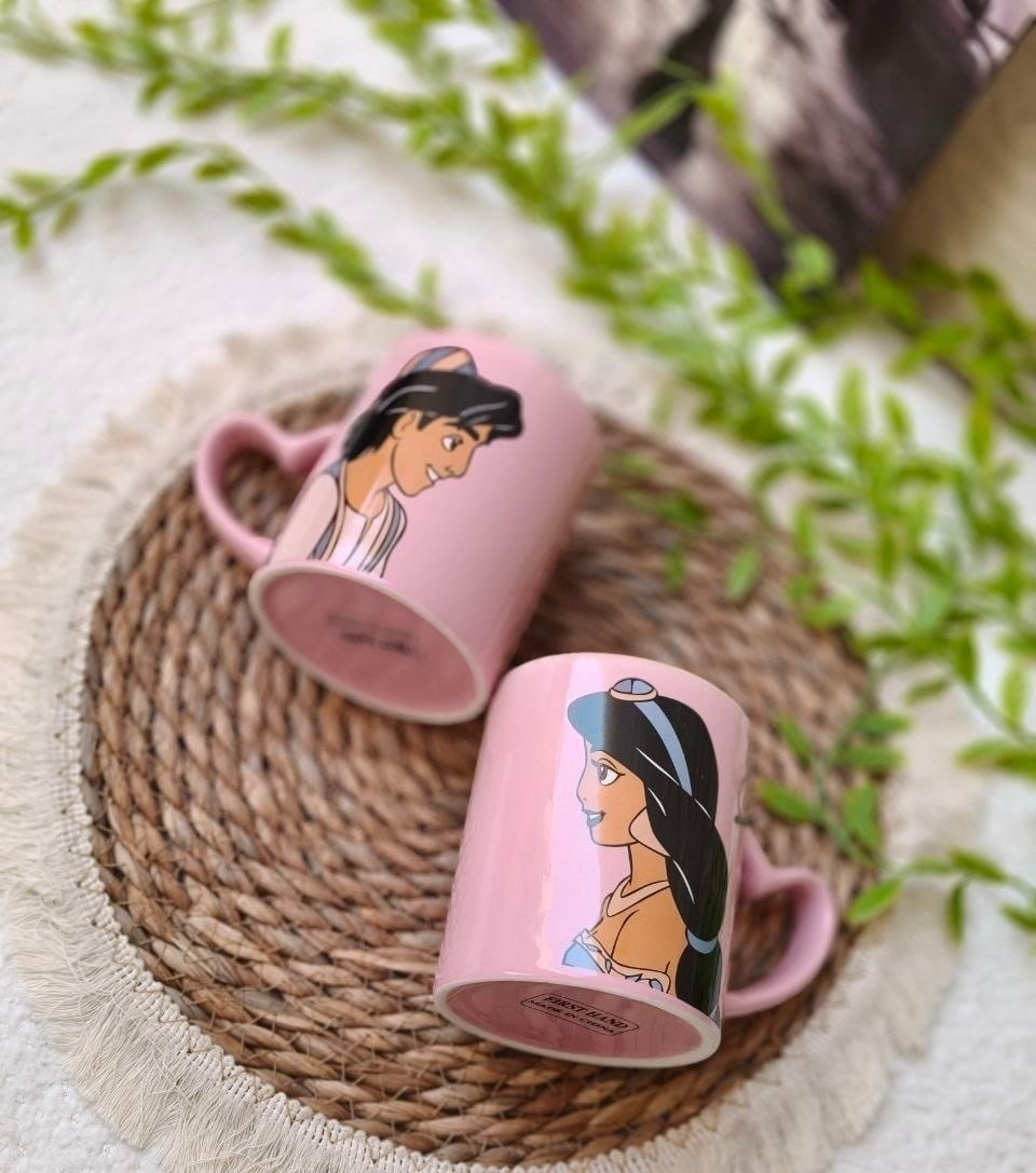 Aladdin & Jasmine Pink Mug Set