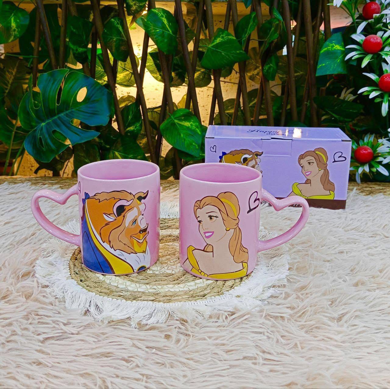 Beauty & the Beast Pink Mug Set
